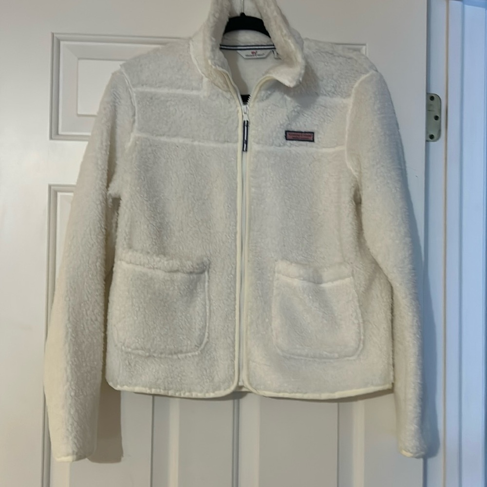 Vineyard vines woman Sherpa white jacket